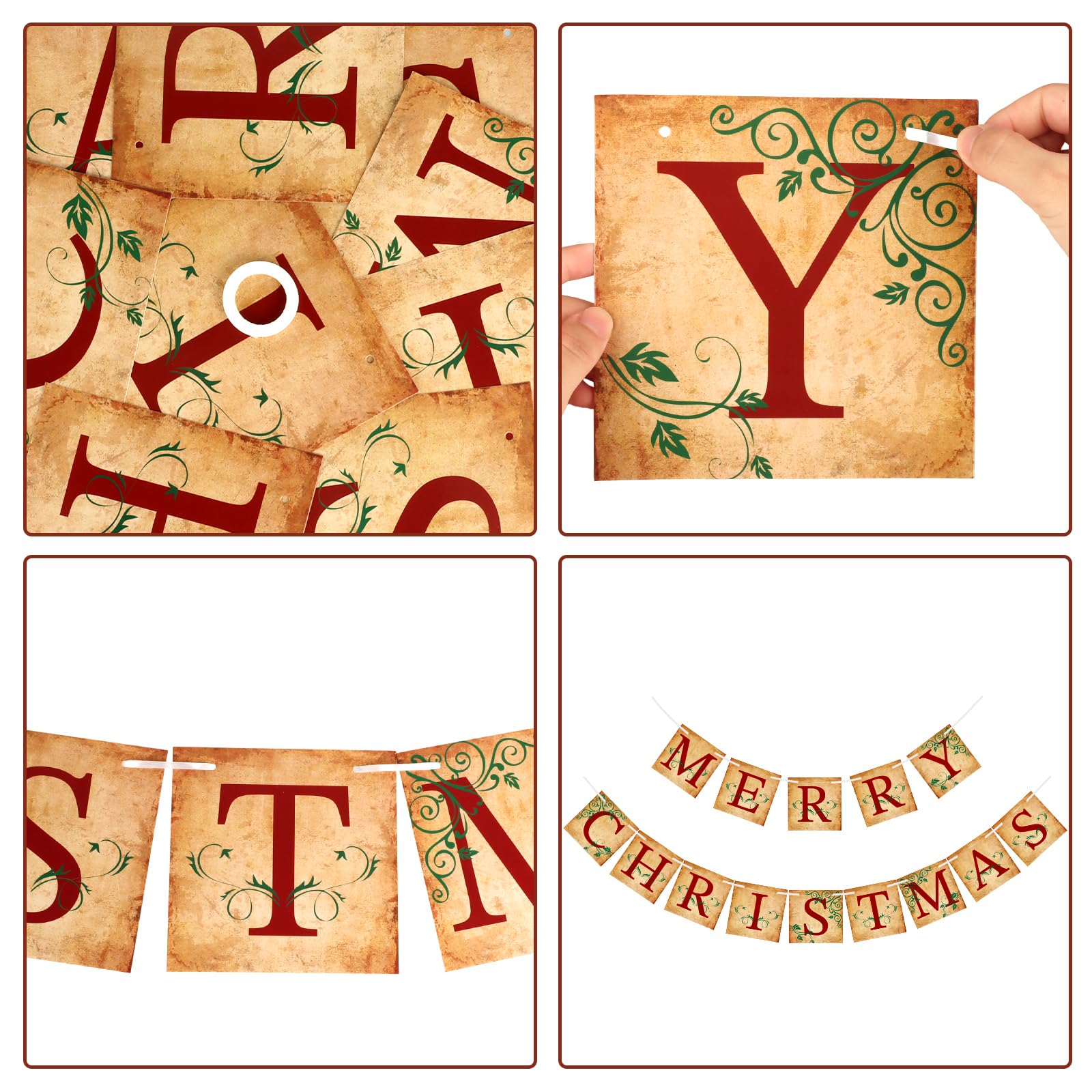 3️⃣ Amazon.com: Adecortalk Vintage Merry Christmas Banner